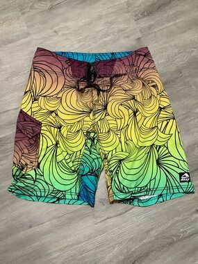 Reef Multicolor Wave Pattern Board Shorts
